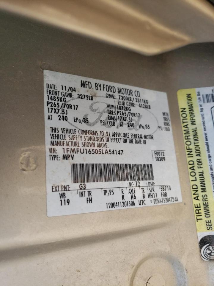 Photo 10 from auction – 2005 FORD EXPEDITION with VIN 1FMFU16505LA54147