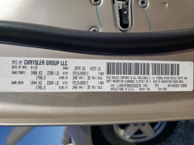 Photo 10 from auction – 2010 JEEP COMPASS SP with VIN 1J4NF4FB8AD582678