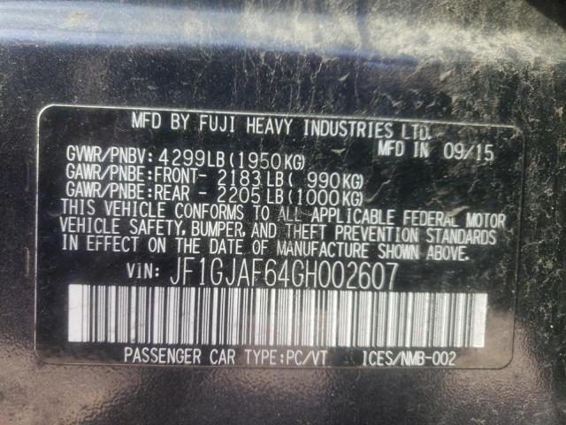 Photo 10 from auction – 2016 SUBARU IMPREZA PR with VIN JF1GJAF64GH002607