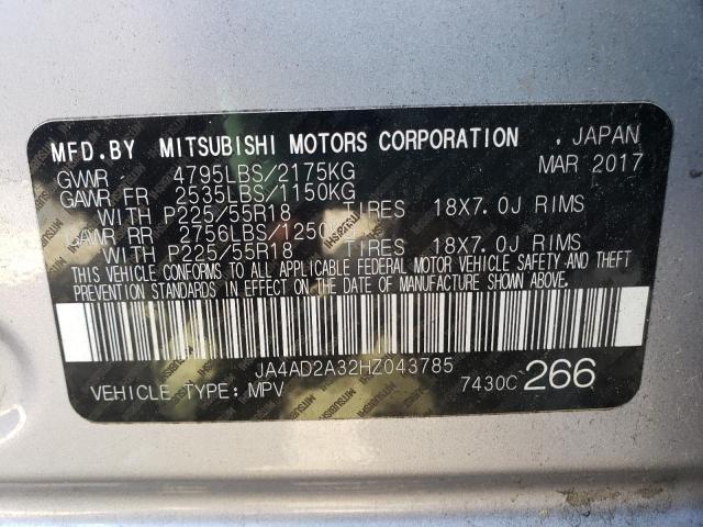 Photo 10 from auction – 2017 MITSUBISHI OUTLANDER with VIN JA4AD2A32HZ043785