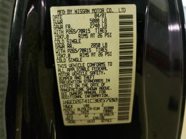 Photo 10 from auction – 2001 NISSAN FRONTIER K with VIN 1N6ED26T41C385700