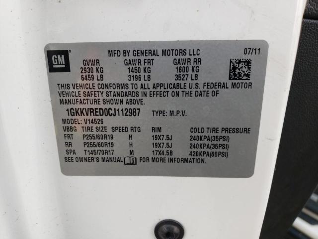 Photo 10 from auction – 2012 GMC ACADIA SLT with VIN 1GKKVRED0CJ112987