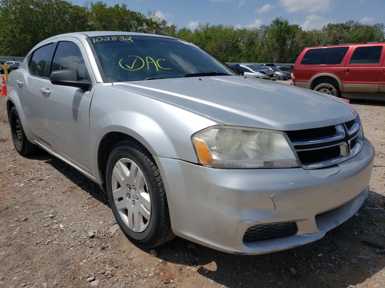 DODGE AVENGER SE 2012 with VIN 1C3CDZAB3CN102832 - Photo from auction