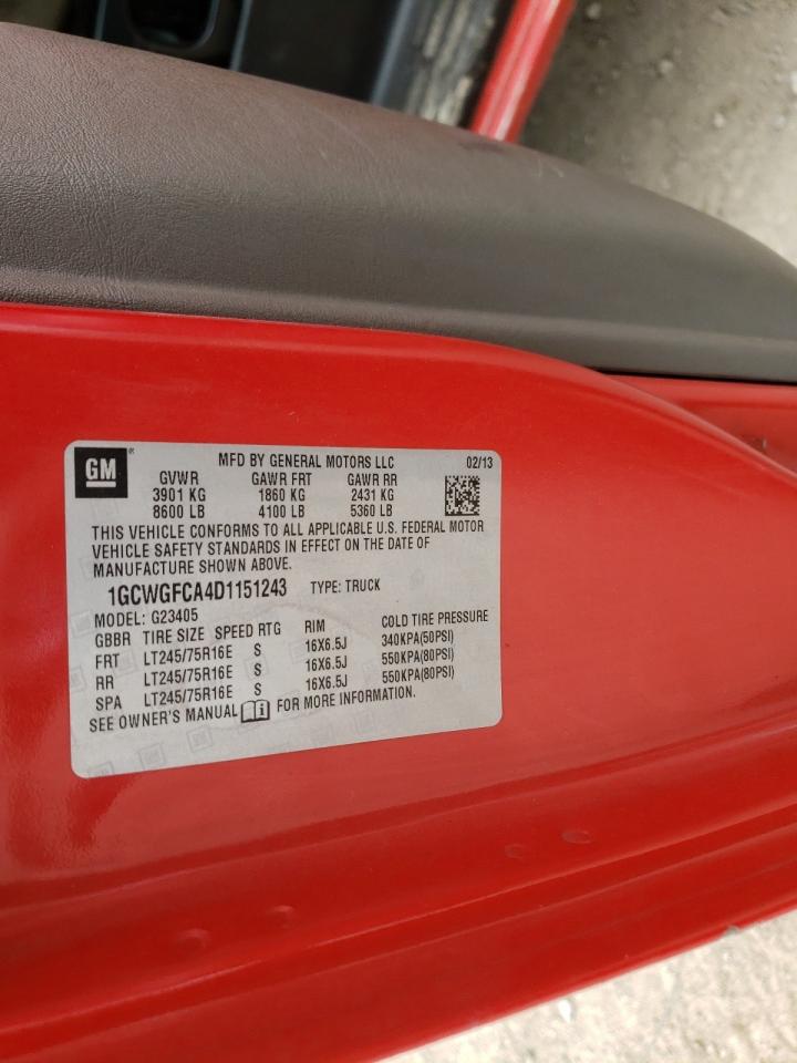 Photo 10 from auction – 2013 CHEVROLET EXPRESS G2 with VIN 1GCWGFCA4D1151243