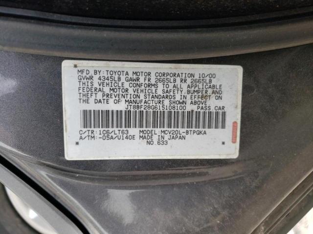 Photo 10 from auction – 2001 LEXUS ES 300 with VIN JT8BF28G615108100