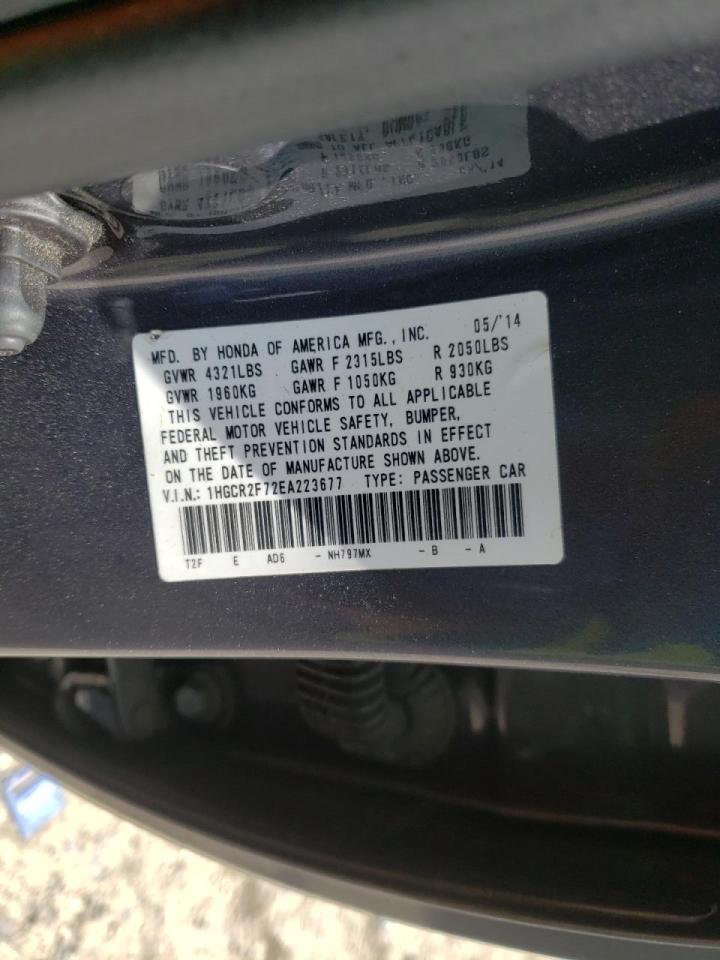 Photo 10 from auction – 2014 HONDA ACCORD EX with VIN 1HGCR2F72EA223677