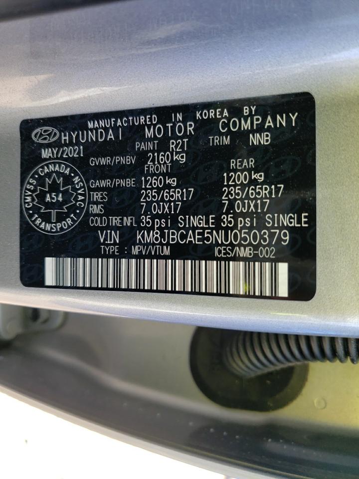 Photo 10 from auction – 2022 HYUNDAI TUCSON SEL with VIN KM8JBCAE5NU050379