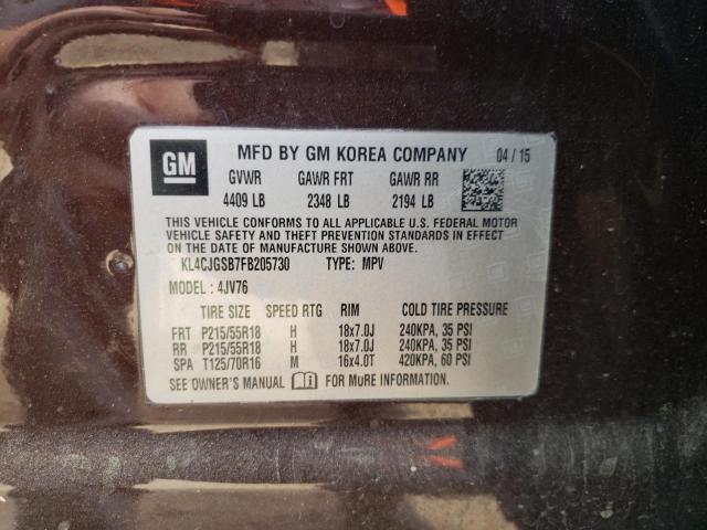 Photo 10 from auction – 2015 BUICK ENCORE with VIN KL4CJGSB7FB205730