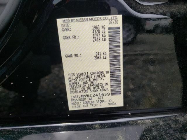 Photo 10 from auction – 2020 NISSAN ALTIMA S with VIN 1N4BL4BV9LC241659