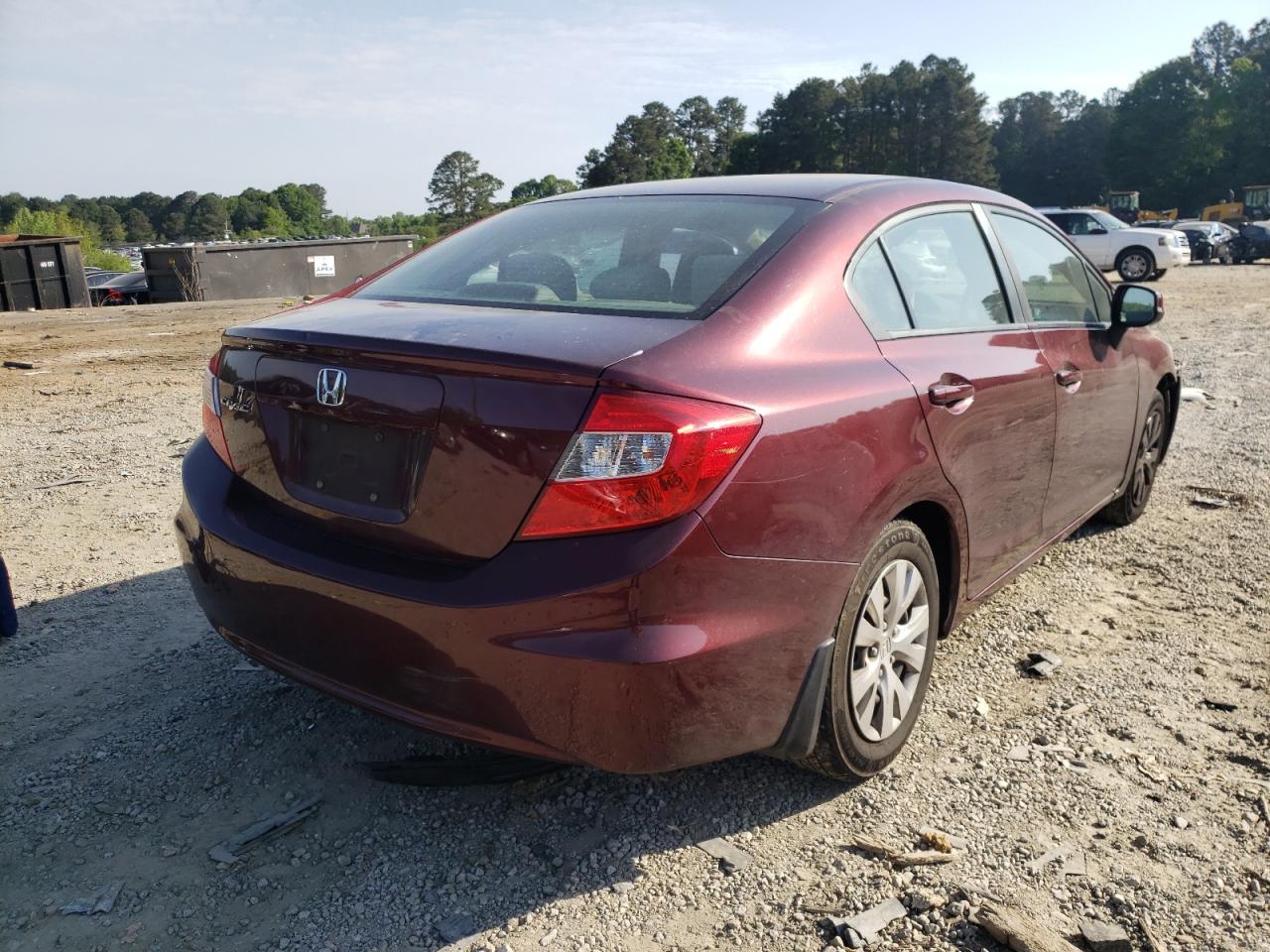 Photo 4 from auction – 2012 HONDA CIVIC LX with VIN 19XFB2F55CE104952