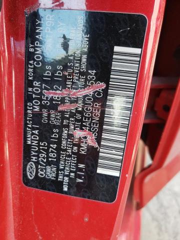 Photo 10 from auction – 2016 HYUNDAI ACCENT SE with VIN KMHCT4AE6GU046534