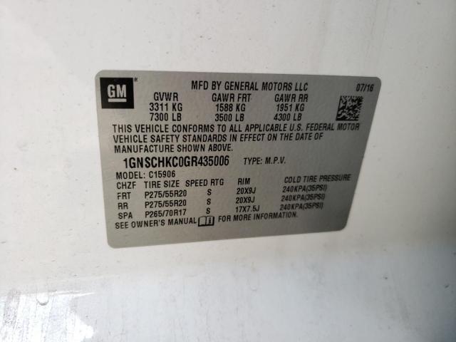 Photo 10 from auction – 2016 CHEVROLET SUBURBAN C with VIN 1GNSCHKC0GR435006