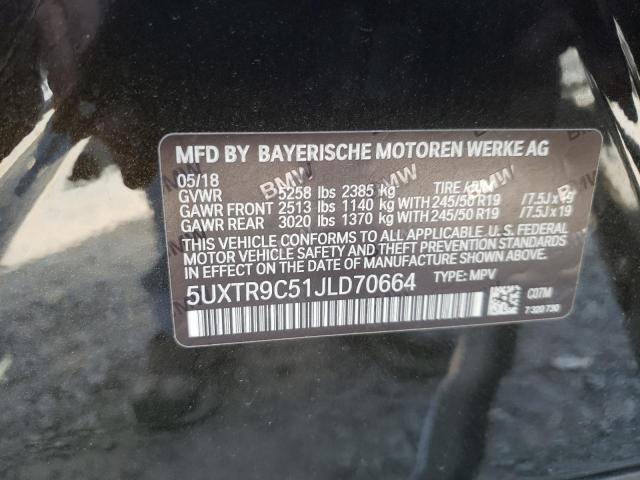 Photo 10 from auction – 2018 BMW X3 XDRIVE3 with VIN 5UXTR9C51JLD70664