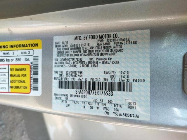 Photo 10 from auction – 2014 FORD FUSION SE with VIN 3FA6P0H77ER176533
