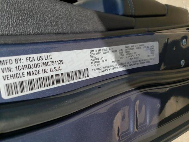 Photo 10 from auction – 2021 DODGE DURANGO GT with VIN 1C4RDJDG7MC751139