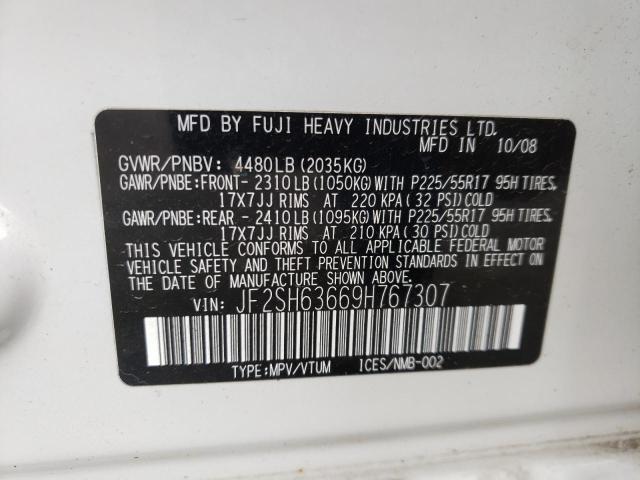 Photo 10 from auction – 2009 SUBARU FORESTER 2 with VIN JF2SH63669H767307