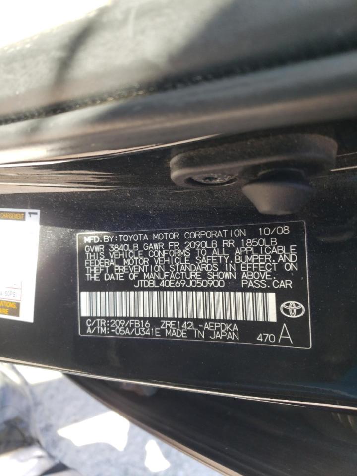 Photo 10 from auction – 2009 TOYOTA COROLLA BA with VIN JTDBL40E69J050900