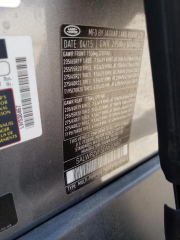 Photo 10 from auction – 2015 LAND ROVER RANGE ROVE with VIN SALWR2VF5FA530467