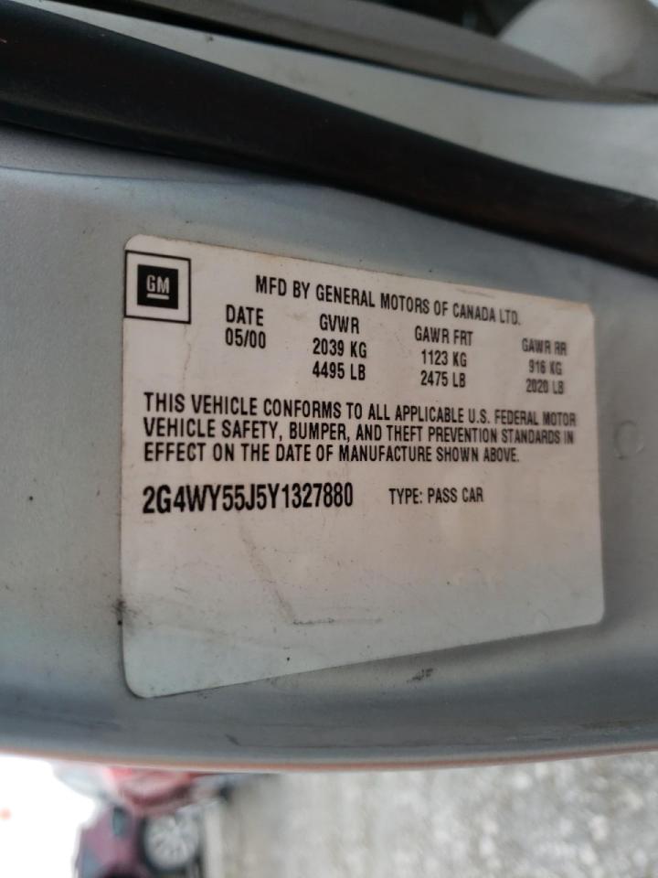 Photo 10 from auction – 2000 BUICK CENTURY with VIN 2G4WY55J5Y1327880