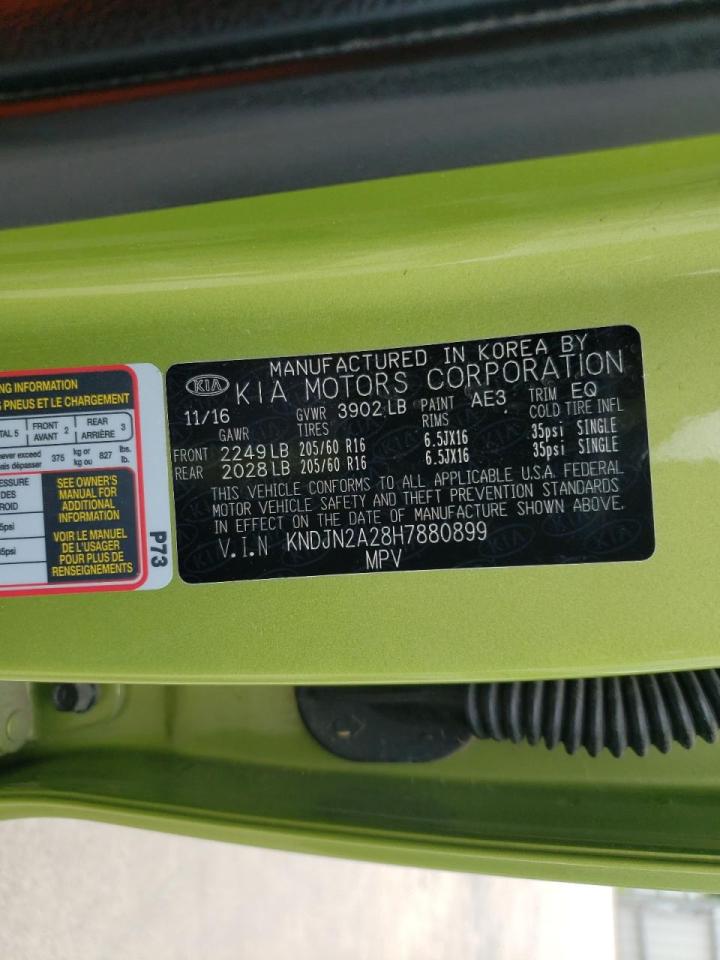 Photo 10 from auction – 2017 KIA SOUL with VIN KNDJN2A28H7880899