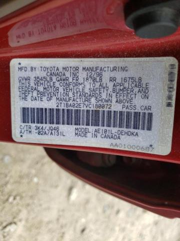 Photo 10 from auction – 1997 TOYOTA COROLLA BA with VIN 2T1BA02E7VC180072