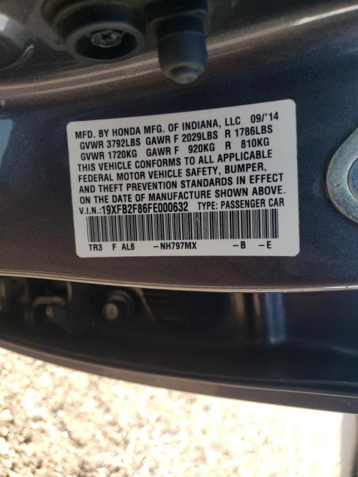 Photo 10 from auction – 2015 HONDA CIVIC EX with VIN 19XFB2F86FE000632
