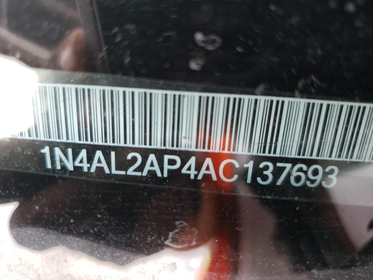 Photo 10 from auction – 2010 NISSAN ALTIMA BAS with VIN 1N4AL2AP4AC137693