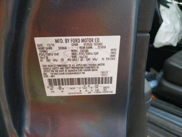 Photo 10 from auction – 2011 FORD ESCAPE LIM with VIN 1FMCU0EG3BKB22118