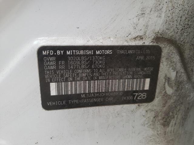 Photo 10 from auction – 2015 MITSUBISHI MIRAGE DE with VIN ML32A3HJ0FH048910