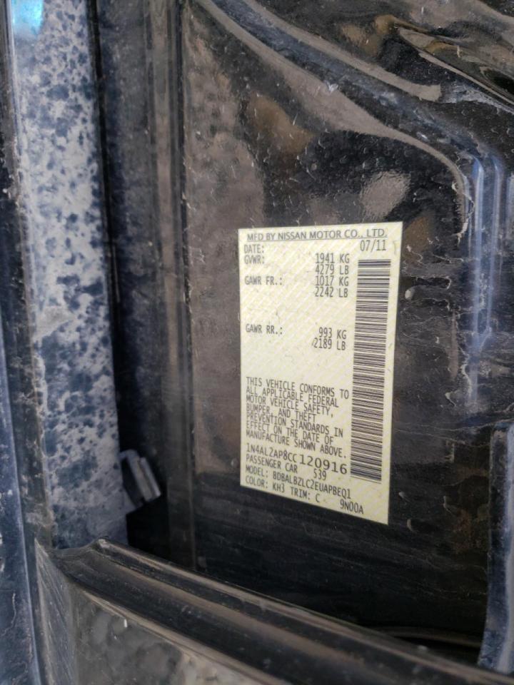 Photo 10 from auction – 2012 NISSAN ALTIMA BAS with VIN 1N4AL2AP8CC120916