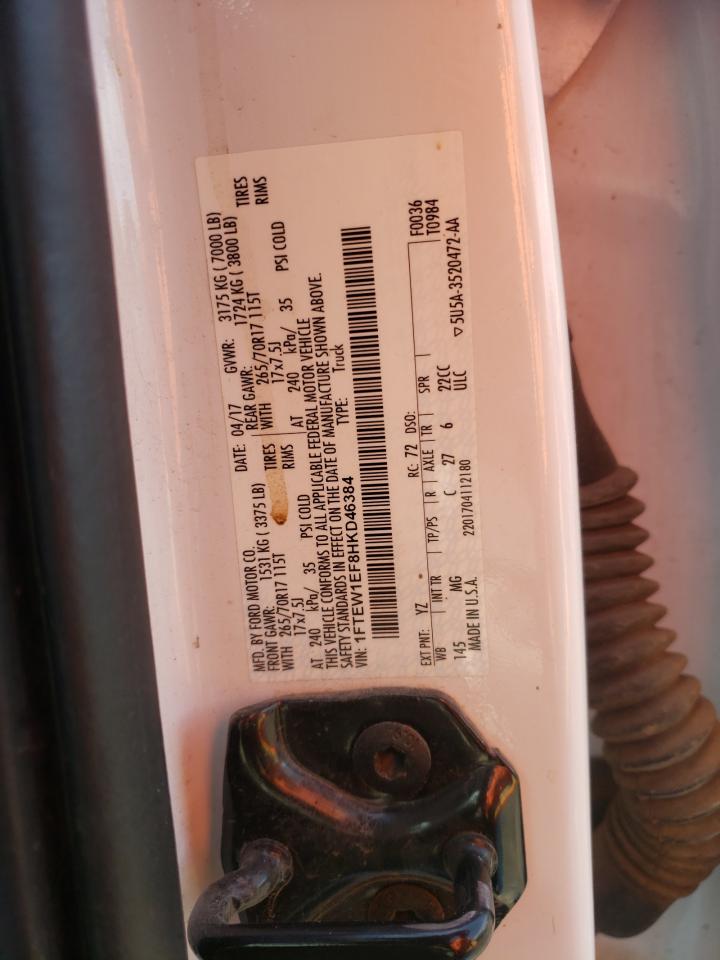 Zdjęcie 10 z aukcji – 2017 FORD F150 SUPER z VIN 1FTEW1EF8HKD46384