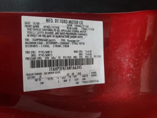 Photo 10 from auction – 2010 FORD FOCUS SE with VIN 1FAHP3FN7AW166345