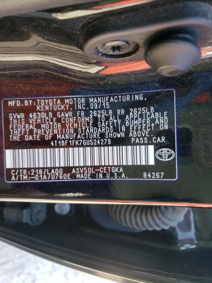 Photo 10 from auction – 2016 TOYOTA CAMRY LE with VIN 4T1BF1FK7GU524279