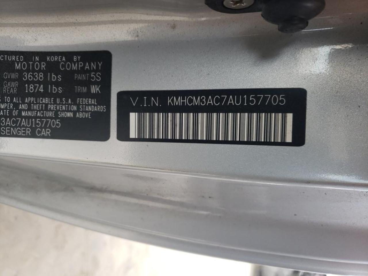 Photo 10 from auction – 2010 HYUNDAI ACCENT BLU with VIN KMHCM3AC7AU157705