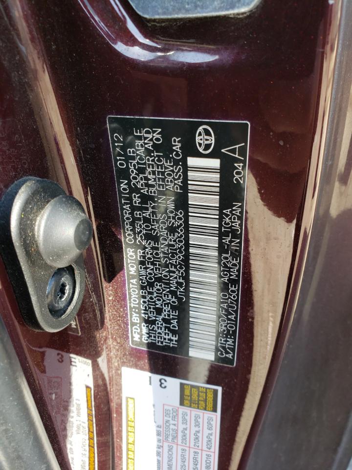 Photo 10 from auction – 2012 TOYOTA SCION TC with VIN JTKJF5C79C3036306