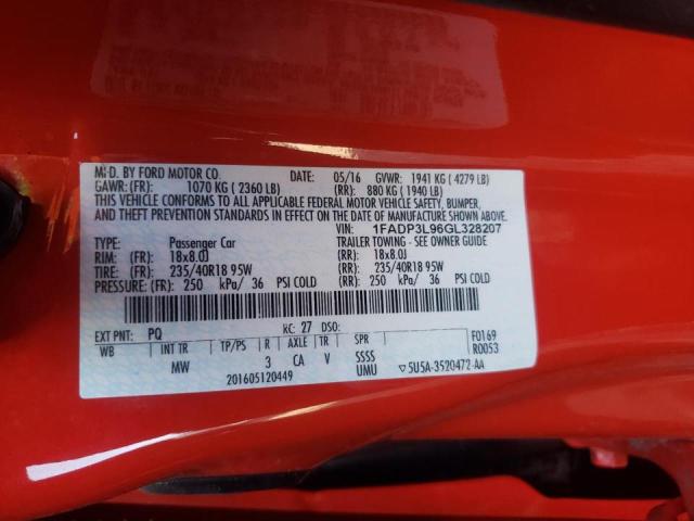 Photo 10 from auction – 2016 FORD FOCUS ST with VIN 1FADP3L96GL328207