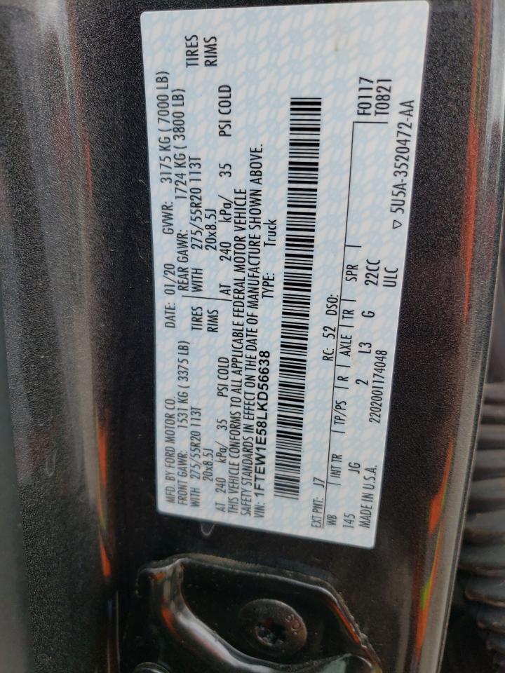 Photo 10 from auction – 2020 FORD F150 SUPER with VIN 1FTEW1E58LKD56638