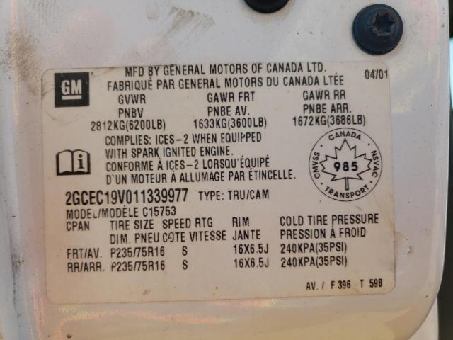 Photo 10 from auction – 2001 CHEVROLET SILVERADO with VIN 2GCEC19V011339977