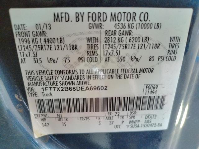 Photo 10 from auction – 2013 FORD F250 SUPER with VIN 1FT7X2B68DEA69602