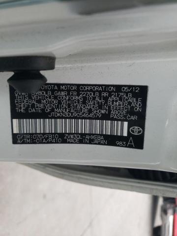 Photo 10 from auction – 2012 TOYOTA PRIUS with VIN JTDKN3DU9C5464579