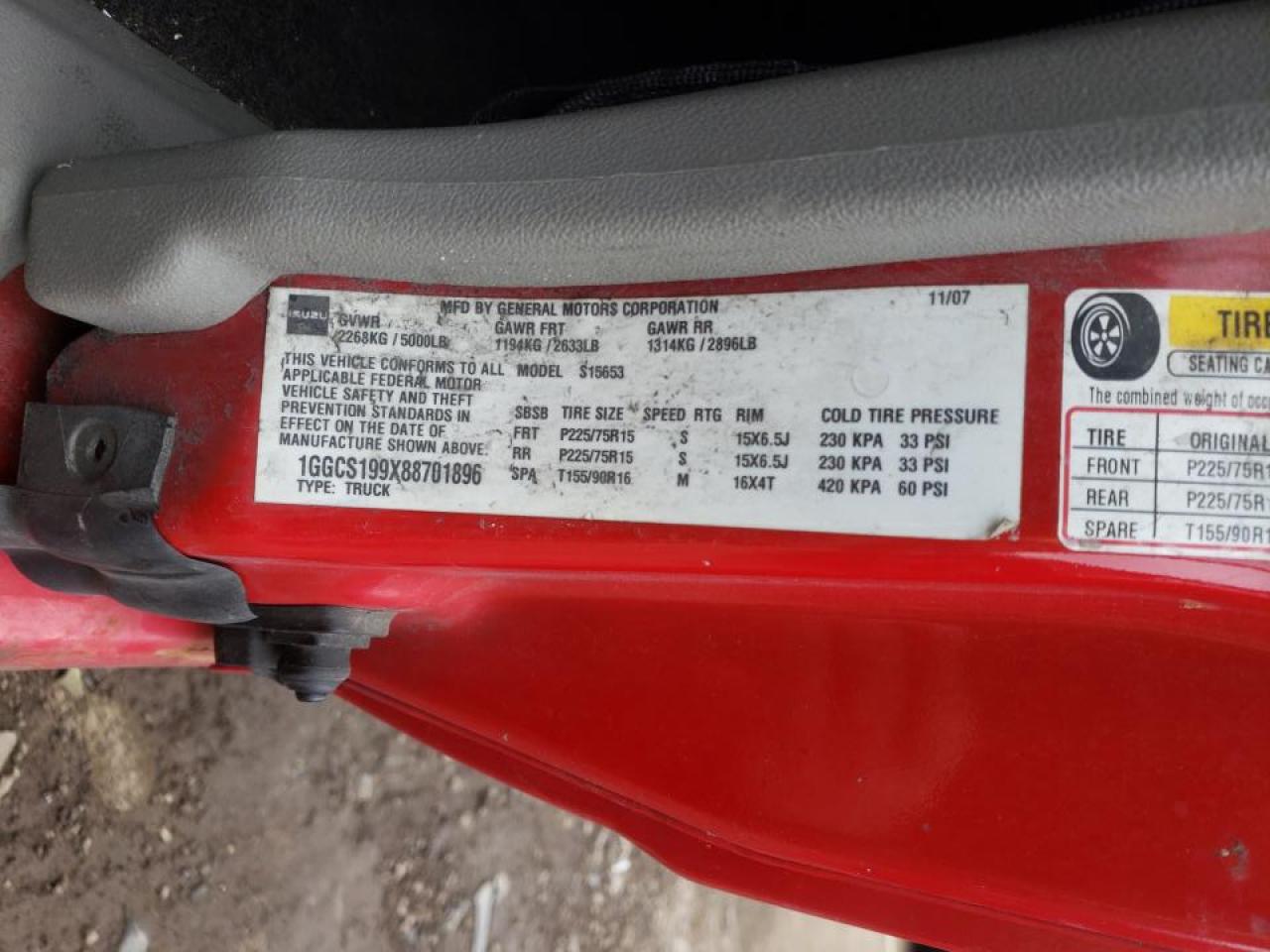 Photo 10 from auction – 2008 ISUZU I-290 with VIN 1GGCS199X88701896