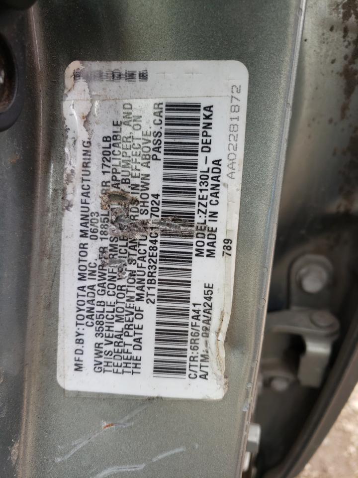 Photo 10 from auction – 2004 TOYOTA COROLLA CE with VIN 2T1BR32E84C187024