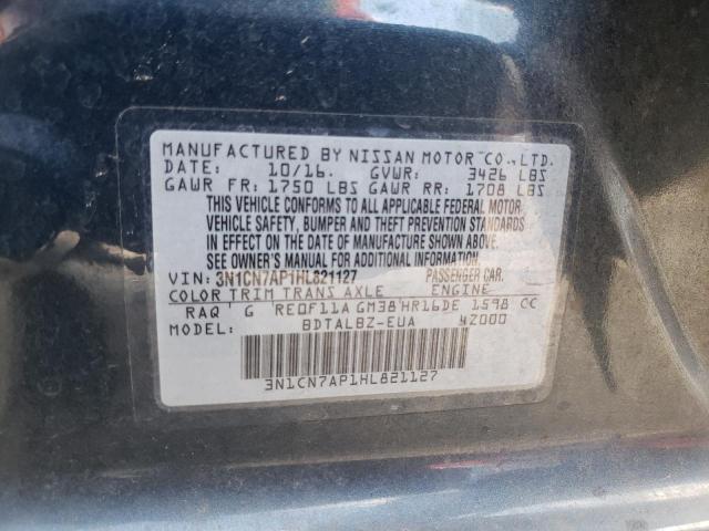 Photo 10 from auction – 2017 NISSAN VERSA S with VIN 3N1CN7AP1HL821127