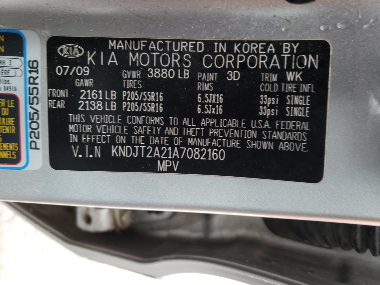 Photo 10 from auction – 2010 KIA SOUL with VIN KNDJT2A21A7082160