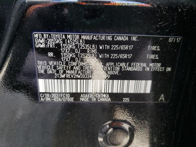 Photo 10 from auction – 2017 TOYOTA RAV4 XLE with VIN 2T3WFREV2HW393346