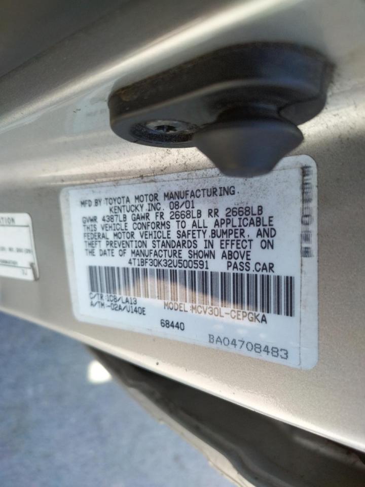 Photo 10 from auction – 2002 TOYOTA CAMRY LE with VIN 4T1BF30K32U500591