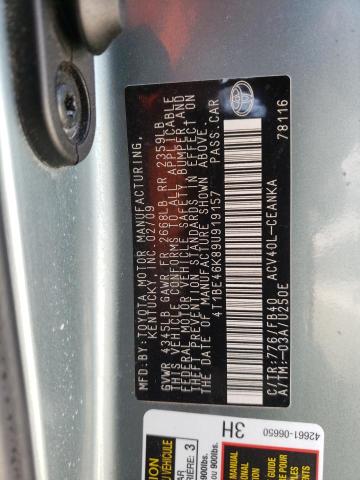 Photo 10 from auction – 2009 TOYOTA CAMRY BASE with VIN 4T1BE46K89U919157