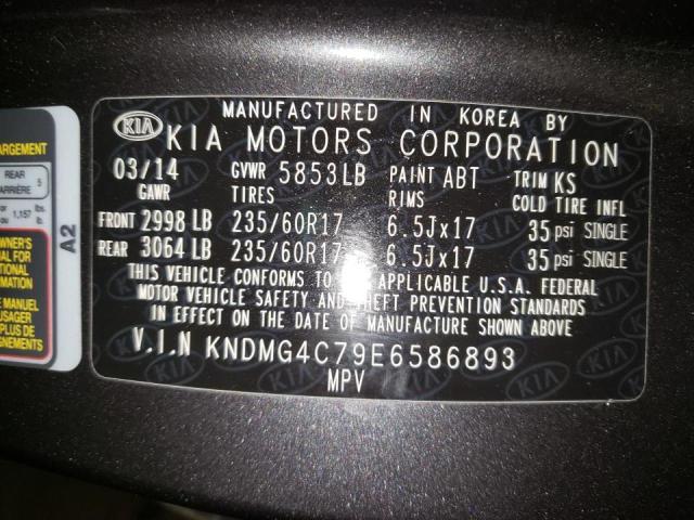 Photo 10 from auction – 2014 KIA SEDONA LX with VIN KNDMG4C79E6586893