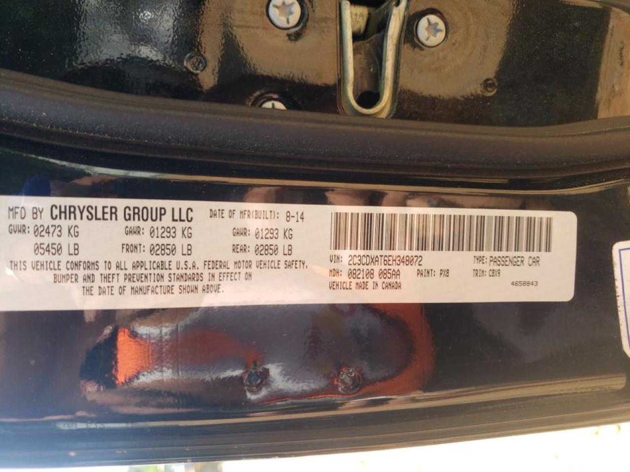 Photo 10 from auction – 2014 DODGE CHARGER PO with VIN 2C3CDXAT6EH348072