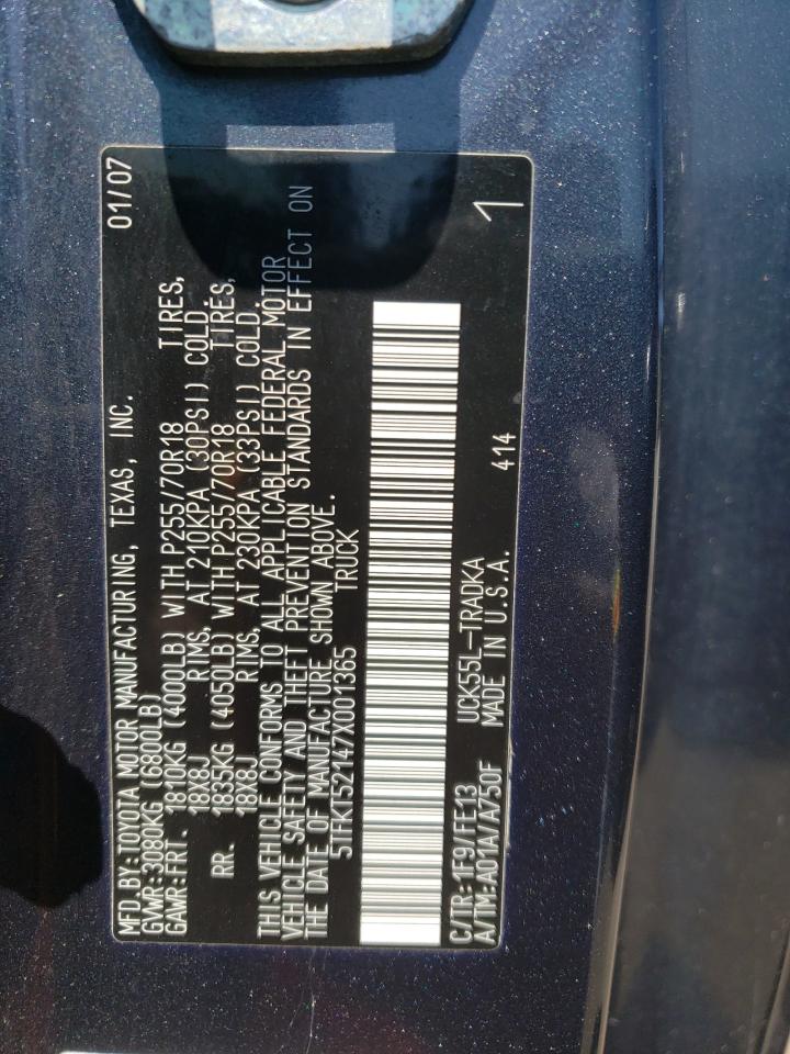 Photo 10 from auction – 2007 TOYOTA TUNDRA with VIN 5TFKT52147X001365
